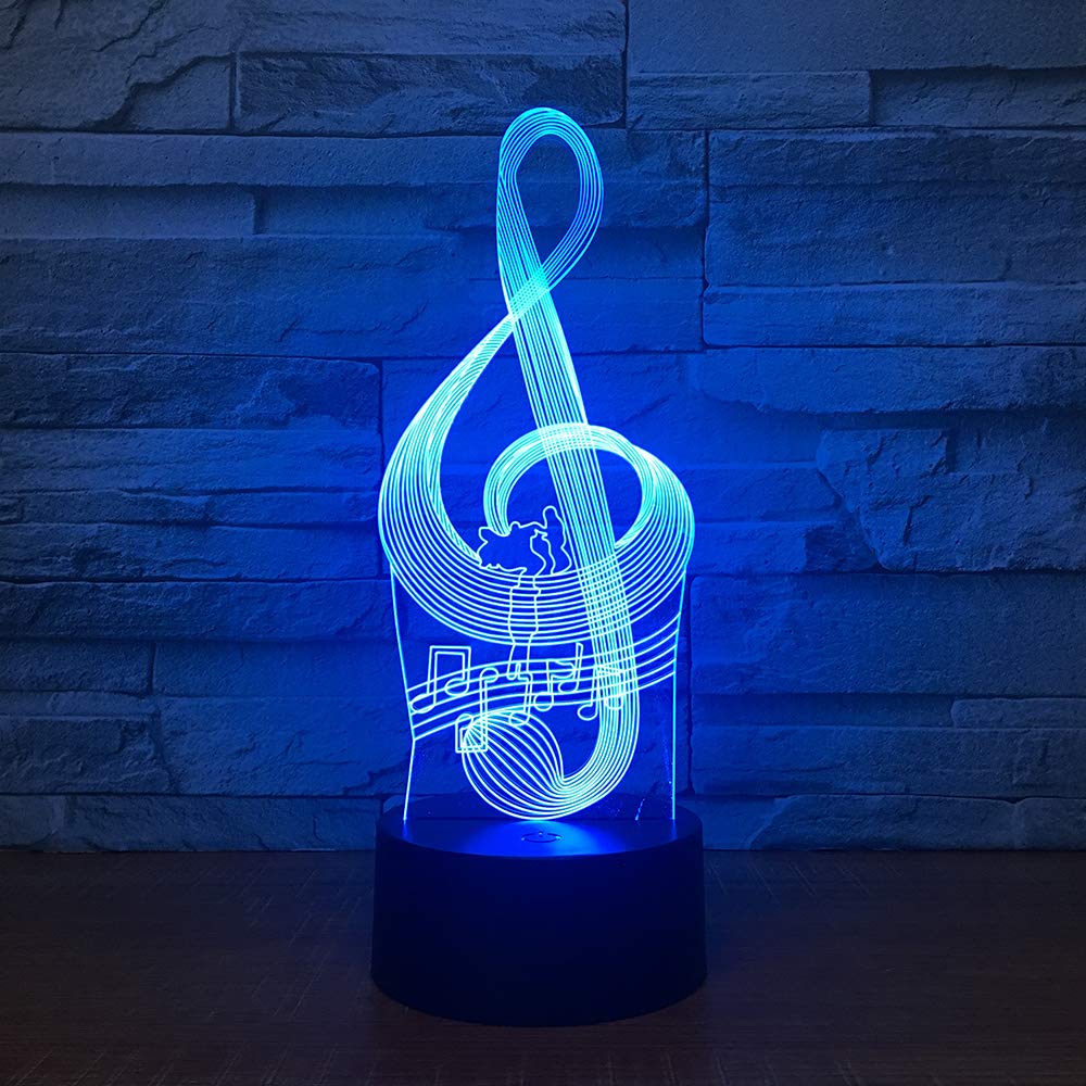 Amazon.co.jp : 音符 3Dナイトライト アクリル 7色変化 光学
