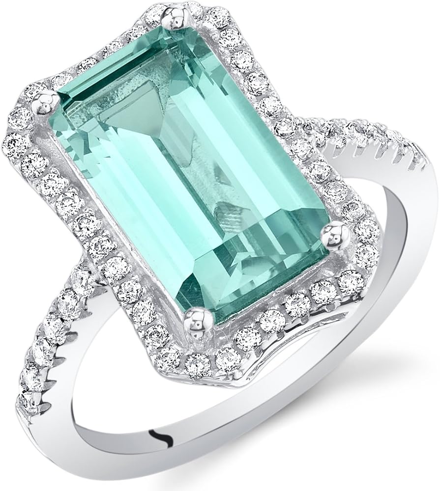 Amazon | PEORA 模造パライバ トルマリンリング 女性用 925