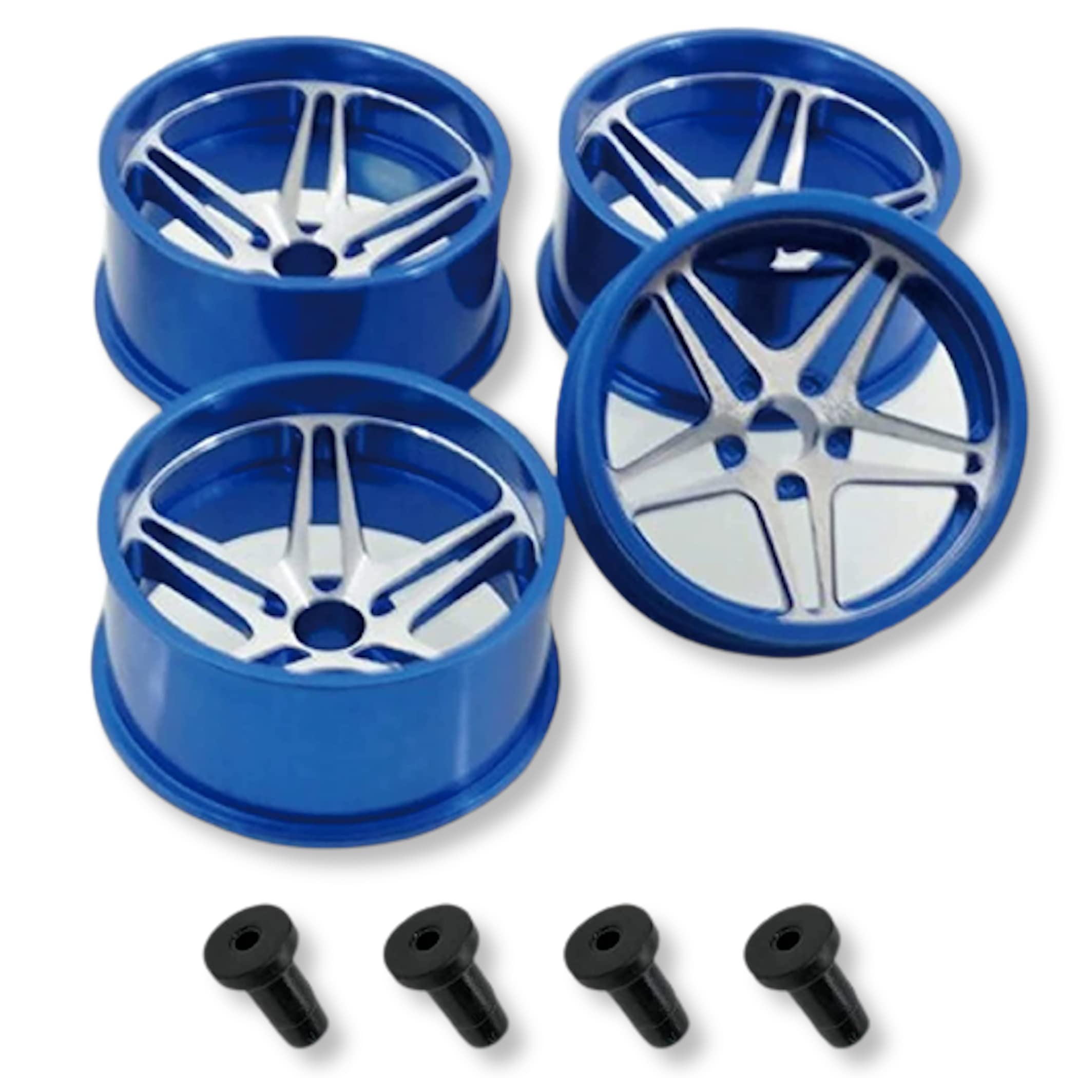 Amazon | Lanx. ミニ四駆用 アルミホイール 4個セット ブルー デュアル