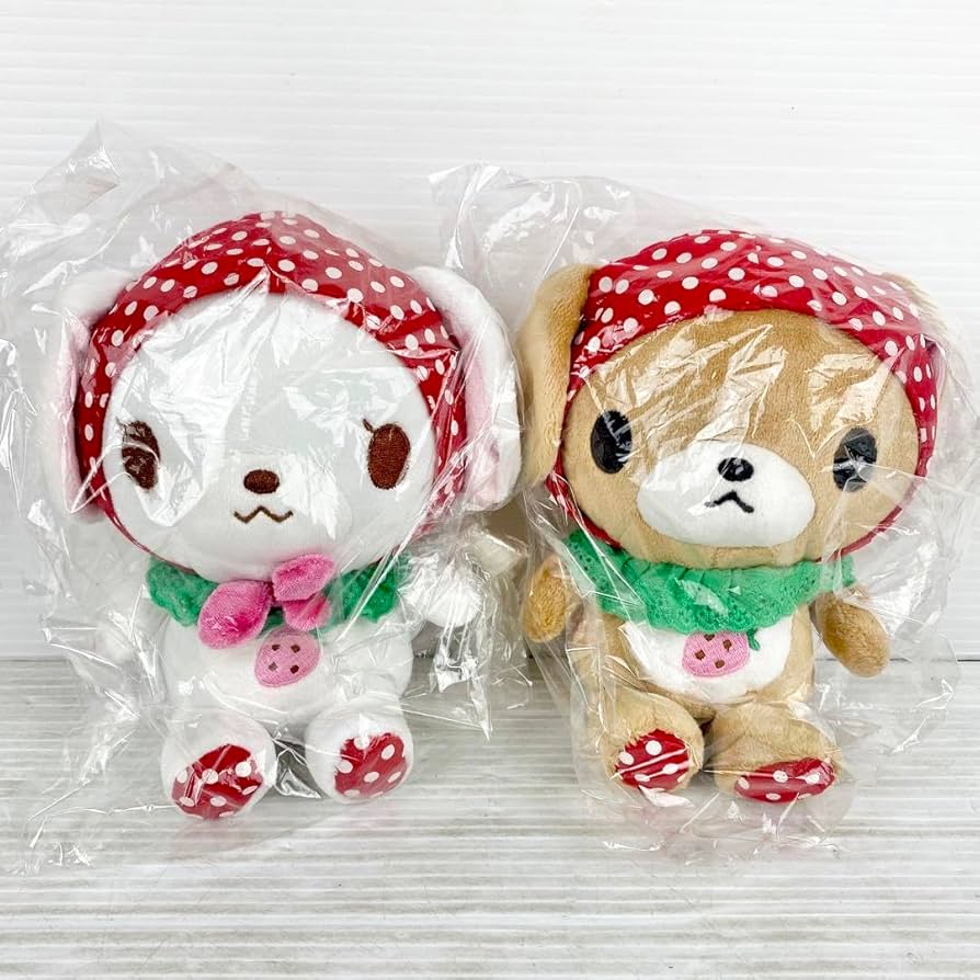 Amazon.co.jp: シュガーバニーズ しろうさ くろうさ イチゴ ぬいぐるみ