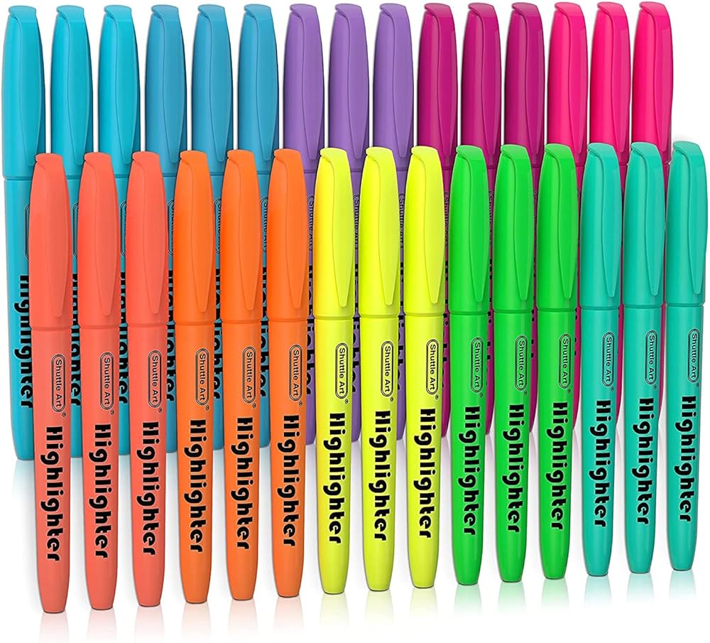 Amazon.co.jp: Shuttle Art 蛍光ペン 10色 30本セット 蛍光マーカー