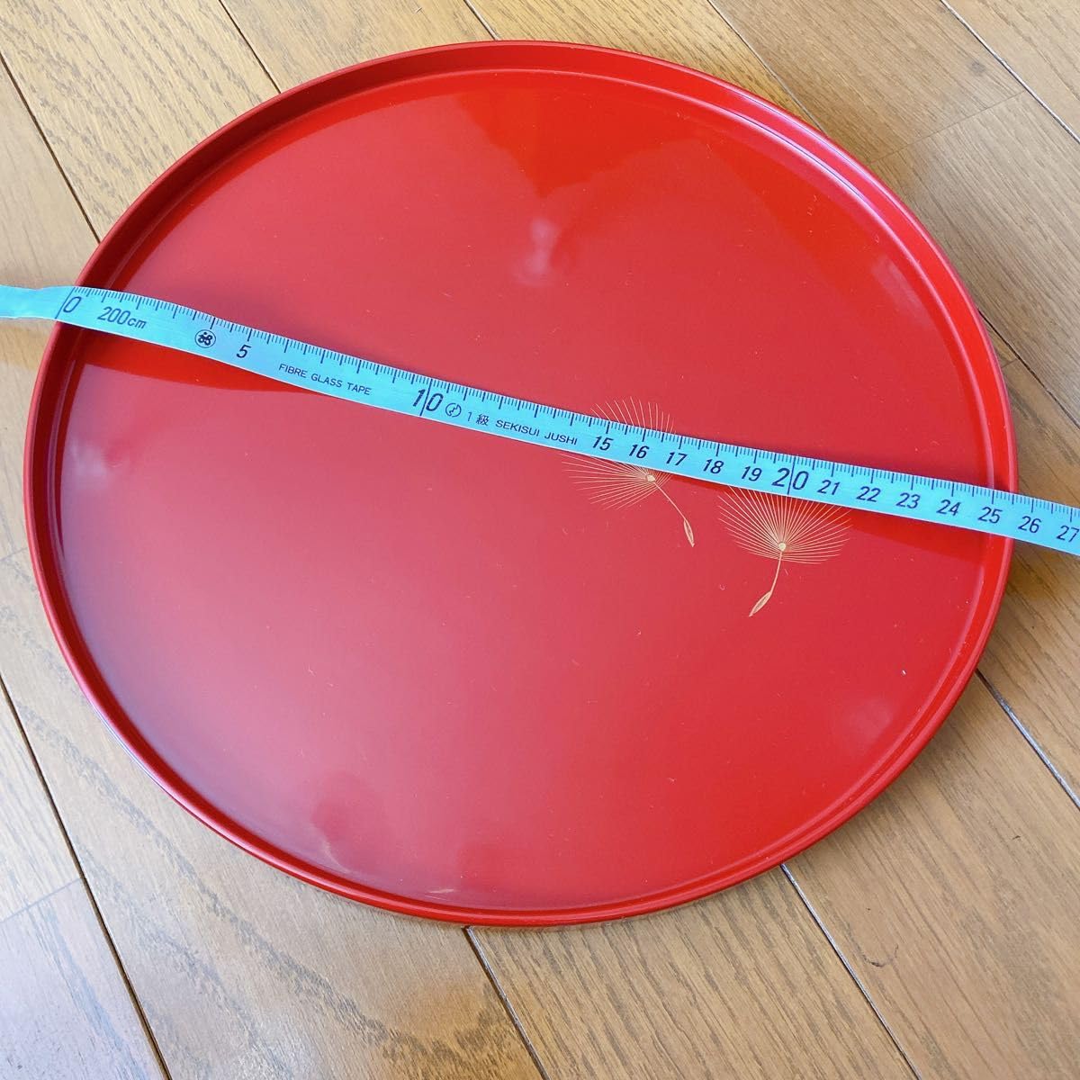 Amazon.co.jp: 輪島塗 丸盆 お盆 おぼん 赤 朱色 小西寛 伝統工芸 漆器