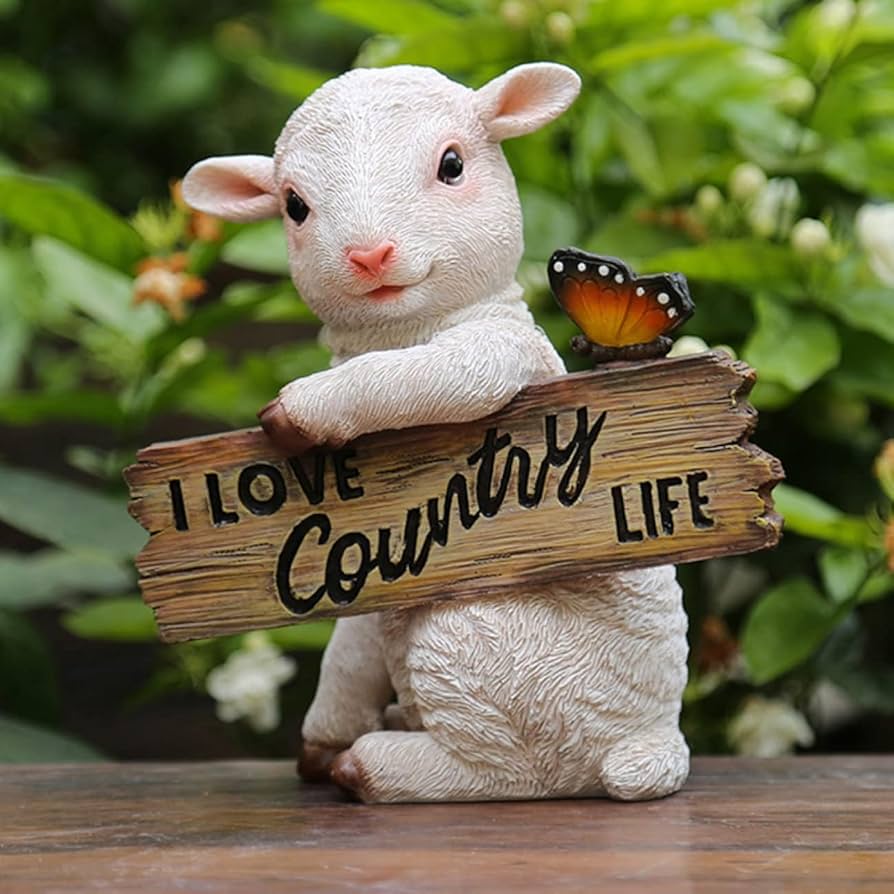 Amazon.co.jp: ウェルカム 置物 かわいい ヤギの置物 庭 オブジェ 店舗