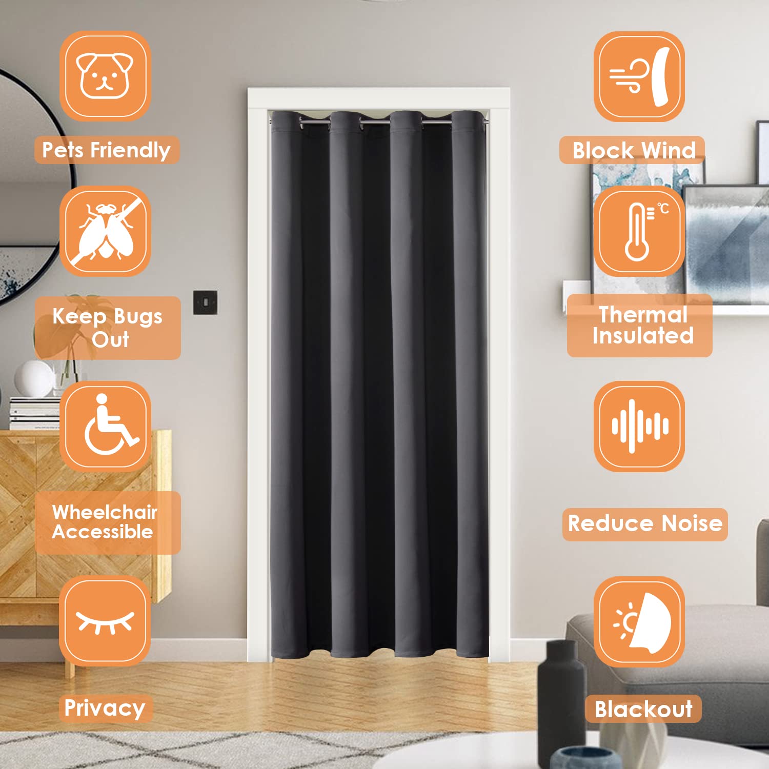 Amazon.com: ChrisDowa Blackout Door Curtains for Doorway Privacy