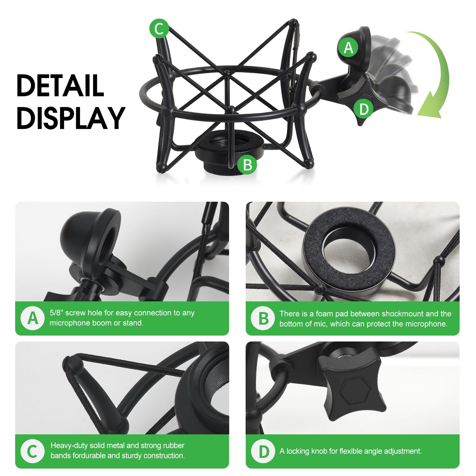 Amazon | ZibugZag マイクショックマウント コンデンサーマイク用