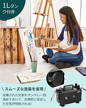 Amazon.co.jp: urlife HPCube 2色 エアブラシ コンプレッサー 2本