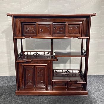 Amazon.co.jp: 茶箪笥 茶棚 飾り棚 昭和レトロ 和室 唐木 アンティーク