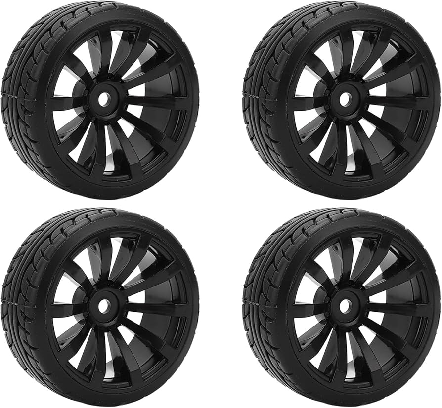 Amazon.co.jp: 4 個 1/10 RC ドリフトカー硬質ゴムタイヤとホイール