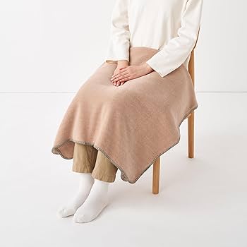 Amazon｜無印良品 両面使いシェニールブランケット ピンク 80×130cm