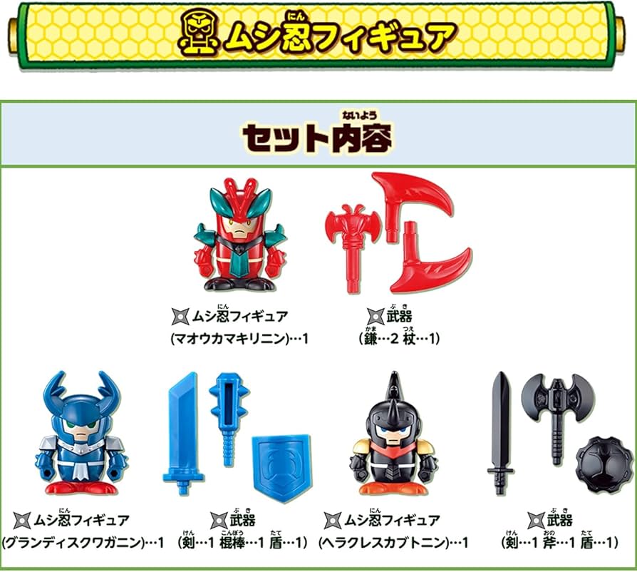 Amazon | ムシ忍 フィギュア マオウカマキリニン グランディスクワガ