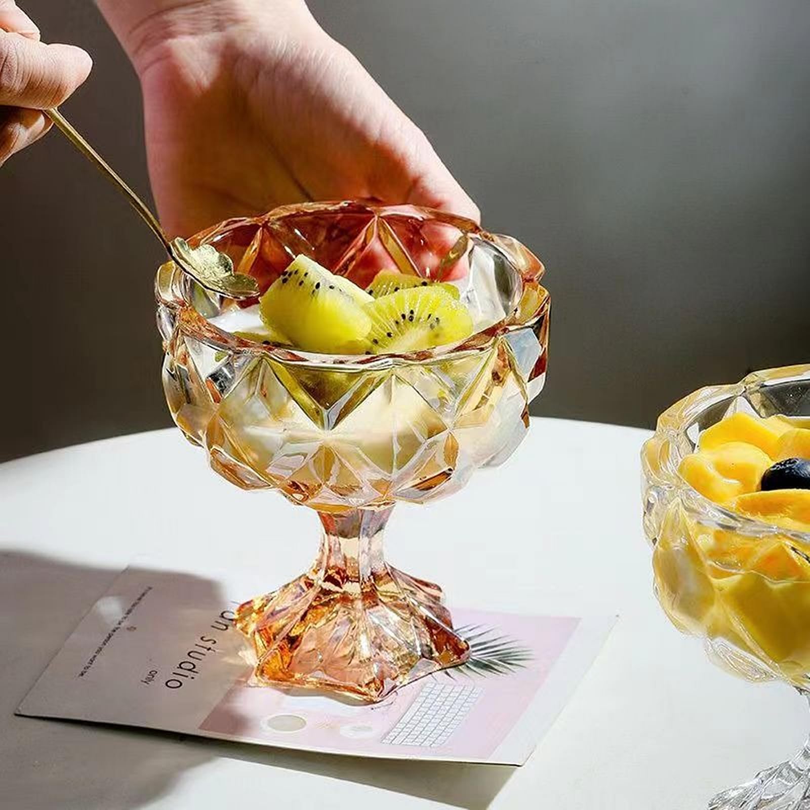 Amazon.co.jp: アイスクリームカップ ガラス デザートグラス サンデー