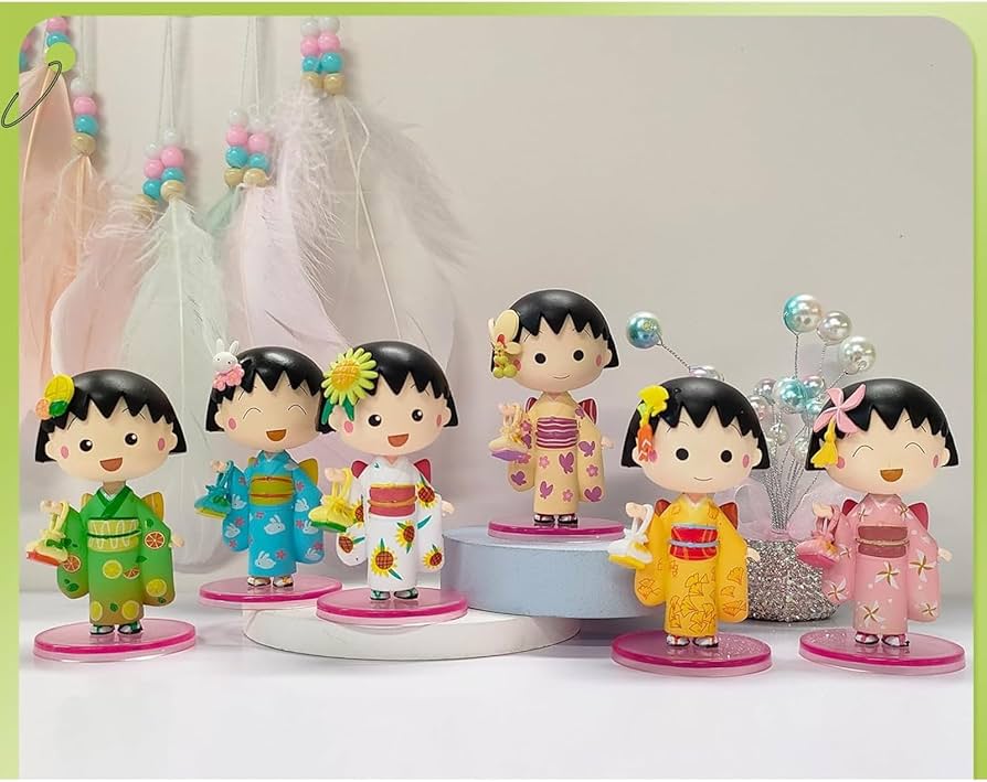 Amazon.co.jp: [YAORUI] ちびまる子ちゃん フィギュア PVC製 7.5cm 6個