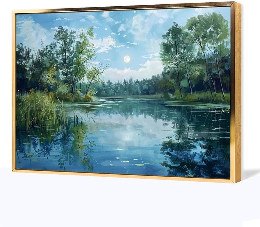 Amazon.co.jp: 絵画 森の湖 アートパネル ポスター 美しい自然の風景