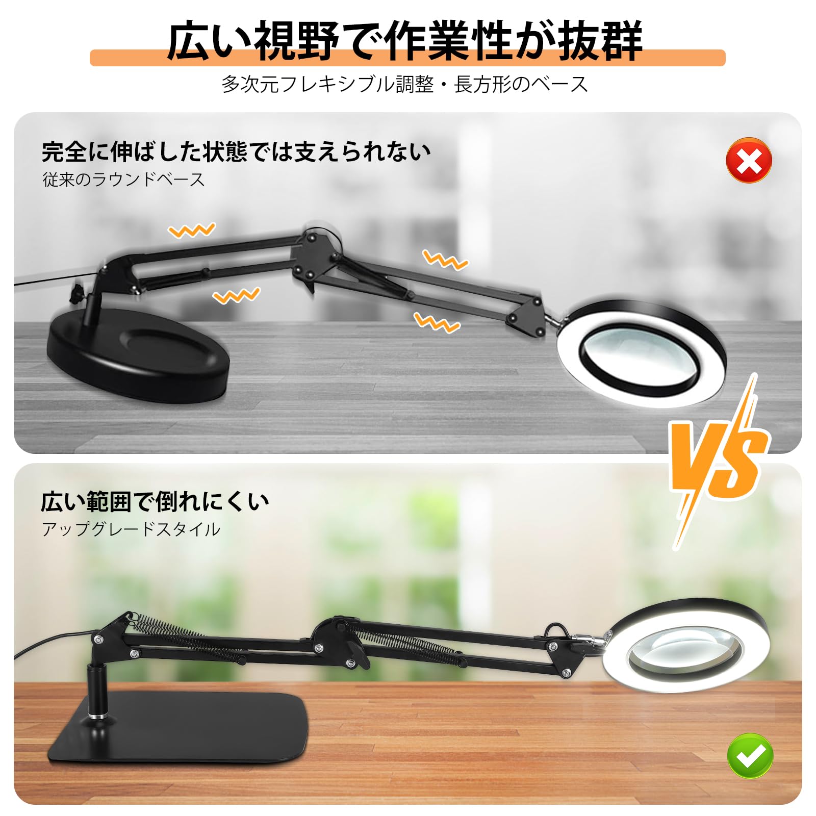 Amazon.co.jp: 2024年新型2IN1式 拡大鏡 スタンドルーペ 作業用 LED