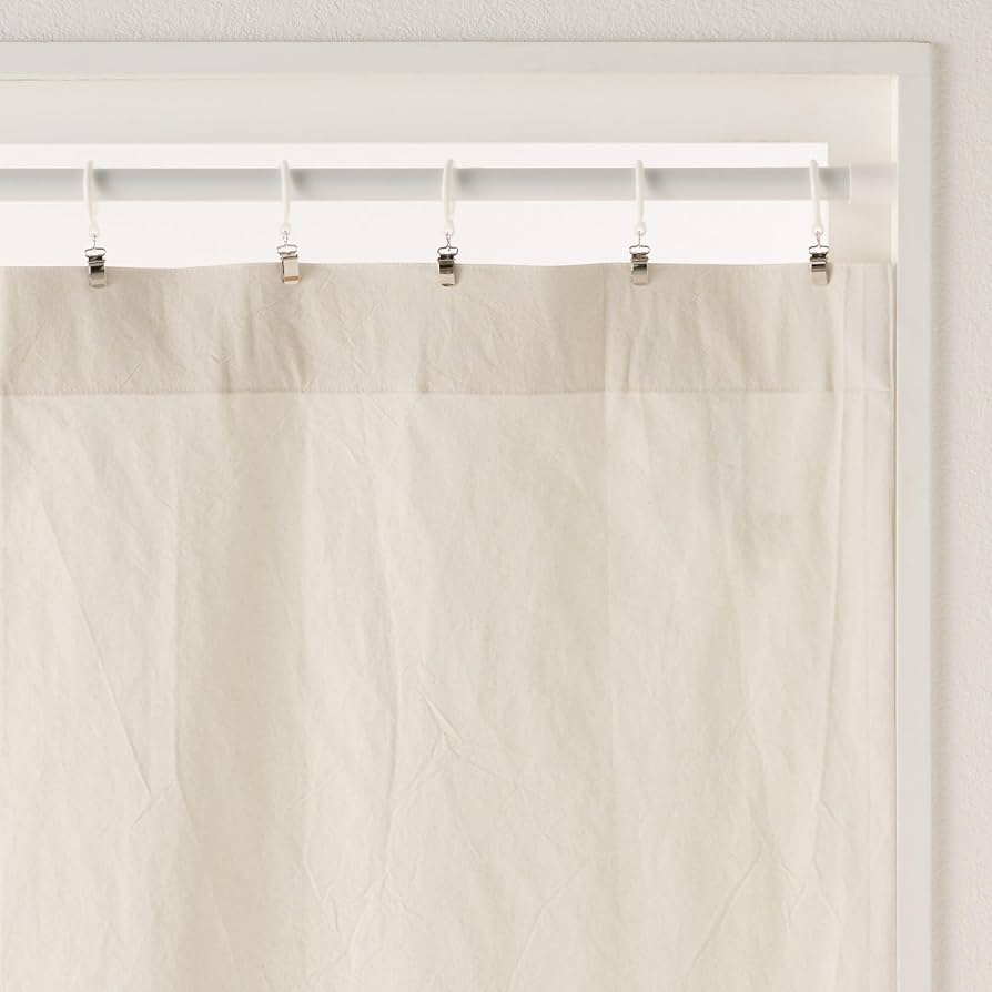 Amazon｜無印良品 綿洗いざらし平織ノンプリーツカーテン 生成 幅102