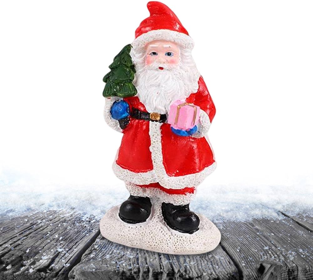 Amazon.co.jp: 2 サンタの置物 - ミニチュア サンタ クロースの置物