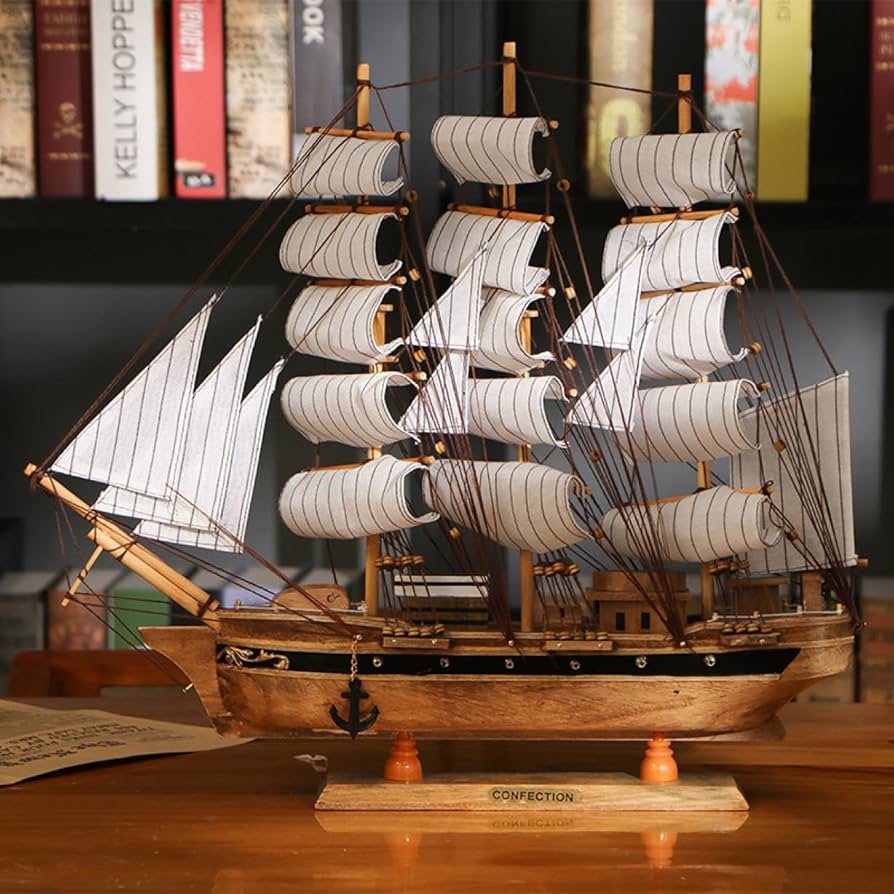 Amazon.co.jp: [dhiuebc] オブジェ 帆船模型 木製帆船 海賊船 レトロ調