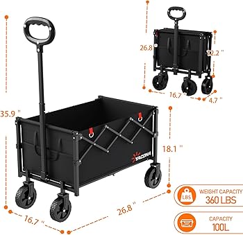 Amazon.com : Yozoia Wagons Carts Foldable, Lightweight Portable