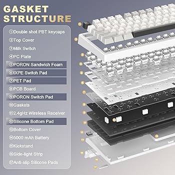 Amazon | YUNZII YZ98 99 キー メカニカル キーボード ガスケット搭載