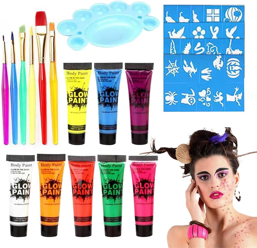 Amazon.co.jp: グローフェイスボディペイントセット - 大人と子供の