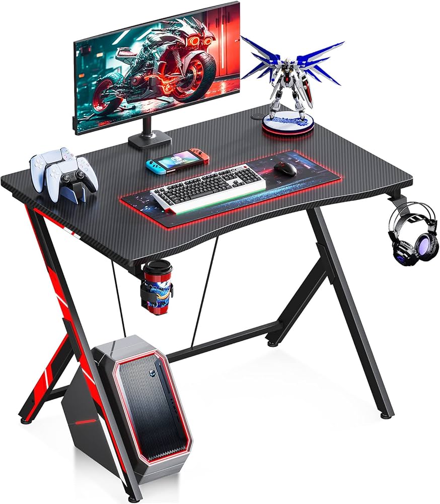 Amazon | KKL ゲーミングデスク 幅80cm*奥行55cm*高さ75cm パソコン