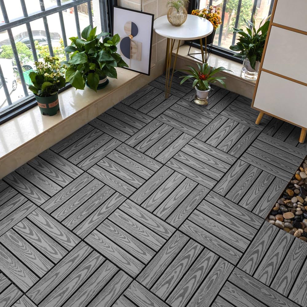 Amazon | ウッドパネル ウッドタイル ウッドデッキ 置くだけ 人工木