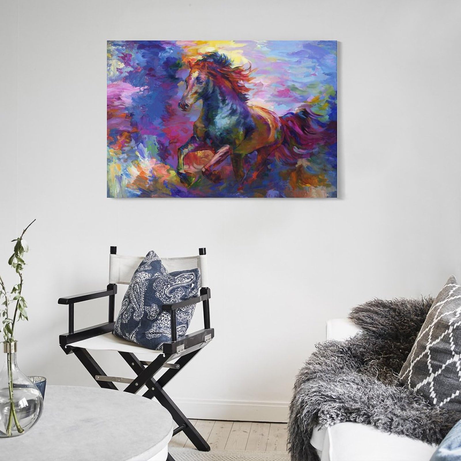 Amazon.co.jp: 馬の抽象画 プリント キャンバス 絵画 壁アート モダン