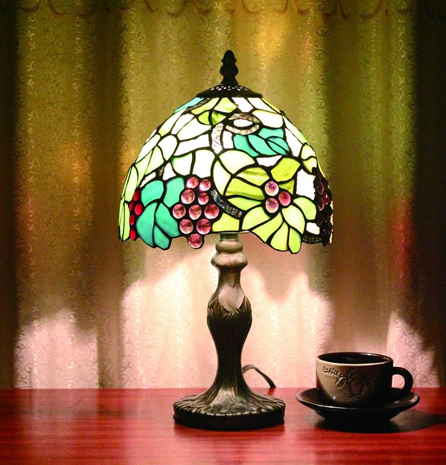 Amazon.co.jp : FBOSS Tiffanylamp 8インチ紫色ぶどう 牧歌的な