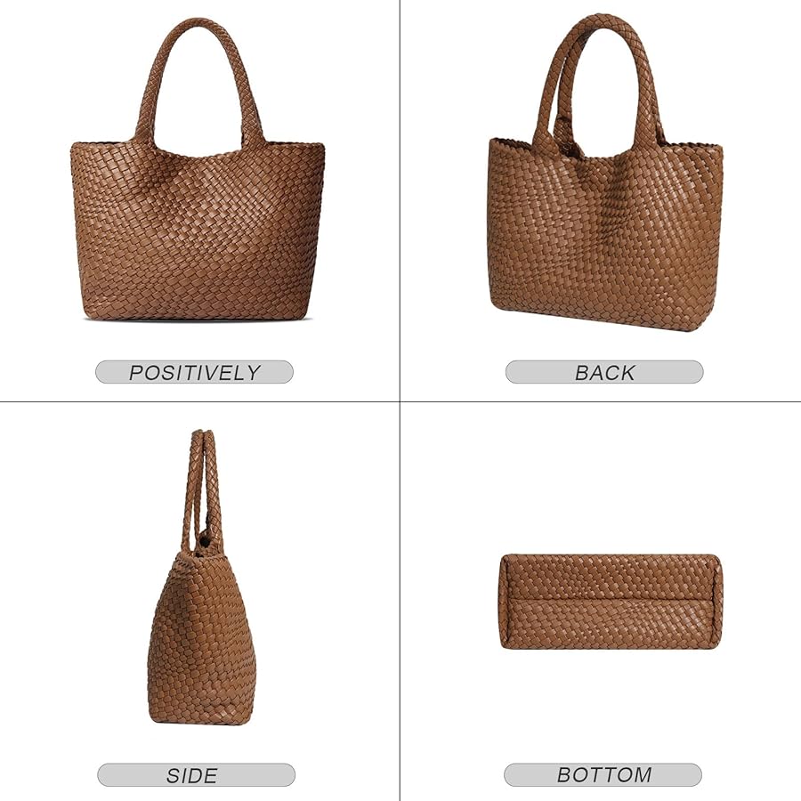 Amazon.com: DSGUTWO Large Woven Tote Bag for Women Vegan Leather