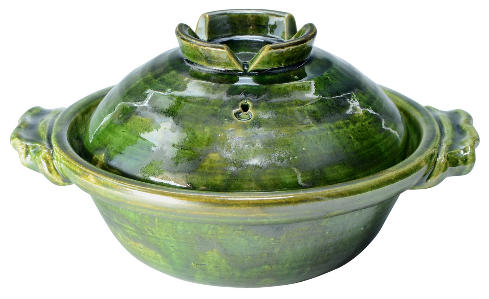 Amazon｜京焼 清水焼 陶あん窯 土鍋 (京鍋) 八号 緑釉 kta684｜土鍋