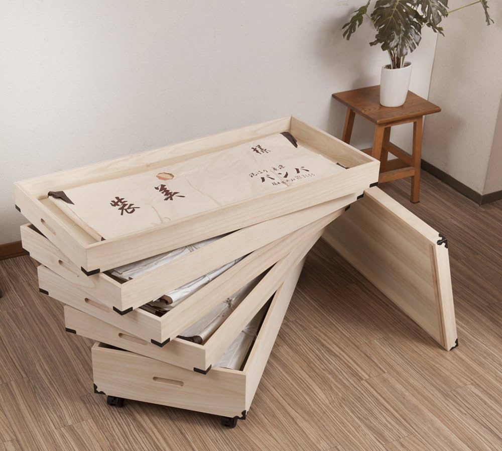 Amazon｜ナサ流通企画 キャスター付き桐衣装箱 5段 高さ54cm 隅金具付