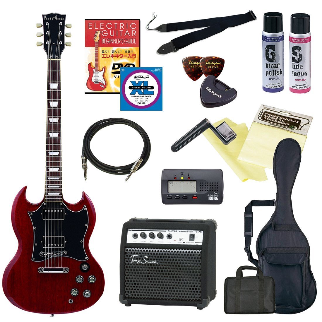 Amazon | PhotoGenic エレキギター 初心者入門年始セット SGタイプ SG