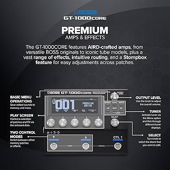 BOSS Multiefeito para guitarra elétrica (GT-1000CORE) : Amazon.com