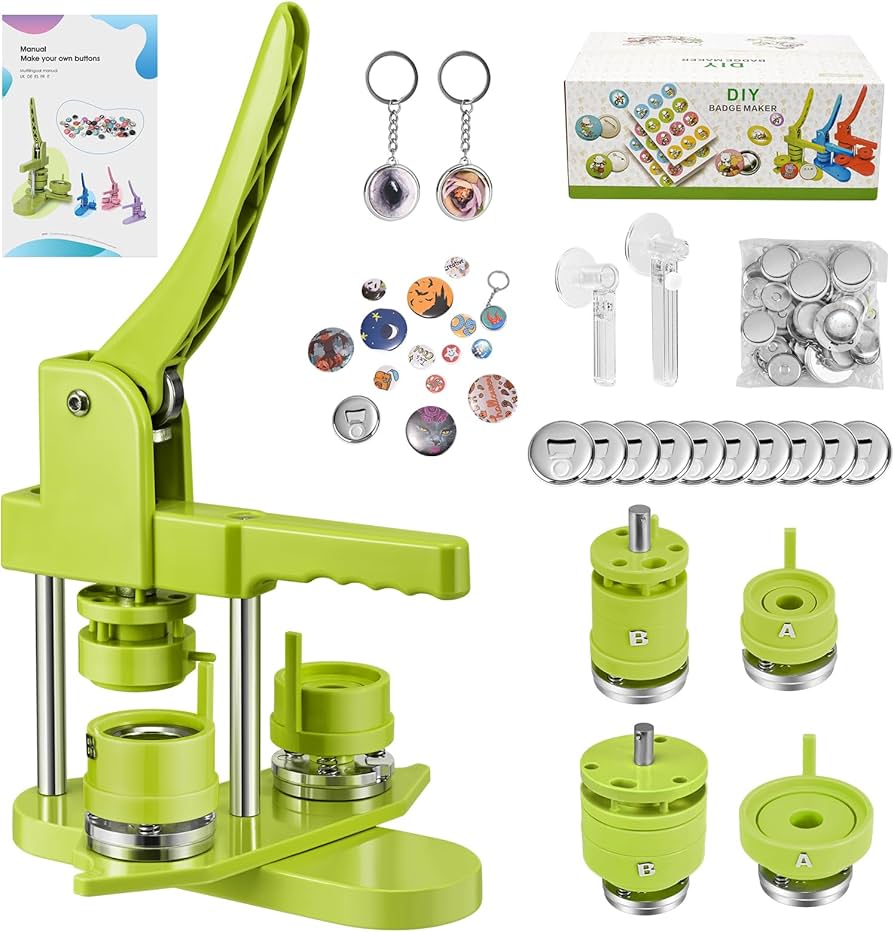 Amazon.co.jp: 缶バッジメーカー 【2025革新の磁気吸着回転式】 缶