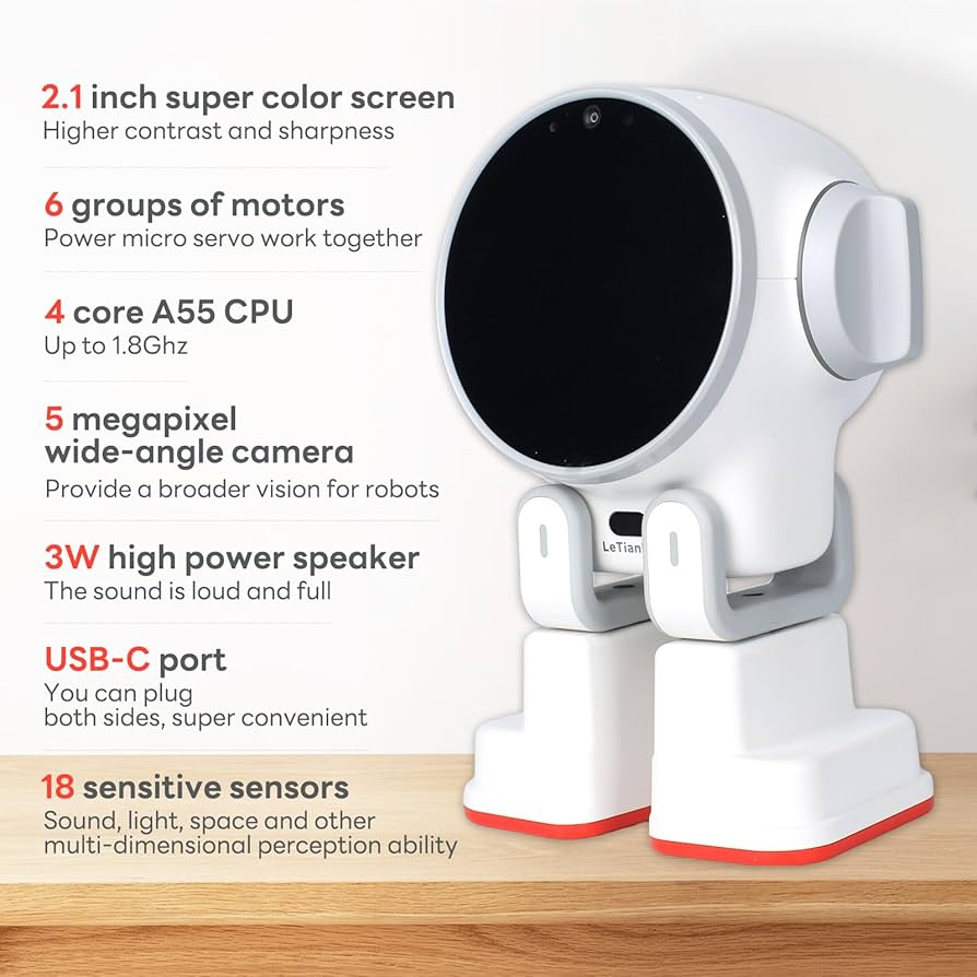 Amazon.co.jp: QUJUSO Rux AI デスクトップロボット 音声対話 リモート