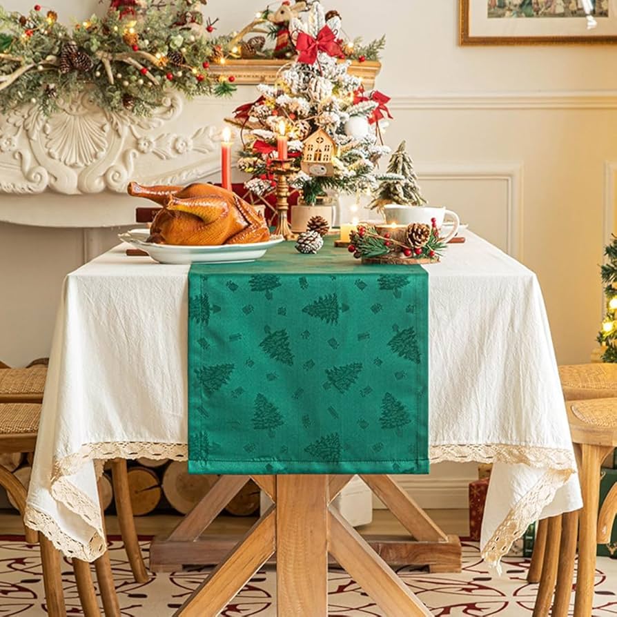 Amazon｜テーブルランナー クリスマス おしゃれ 欧風 お家用 防塵