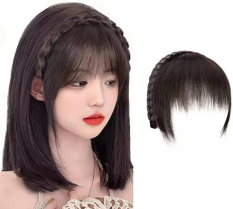 Amazon.co.jp: XUZOO 前髪ウィッグ 三つ編みエクステ ウィッグヘア