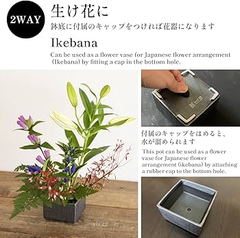 Amazon | Leaf88 盆栽鉢 10x10x6.5cm 3.5号 4号 グレー 植木鉢 和風
