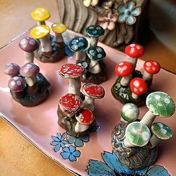 Amazon.co.jp: 茸の置き物 アンティーク リアルなきのこ インテリア