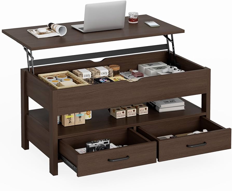 Amazon.co.jp: IKIFLY ローテーブル 昇降式 木製 コーヒーテーブル