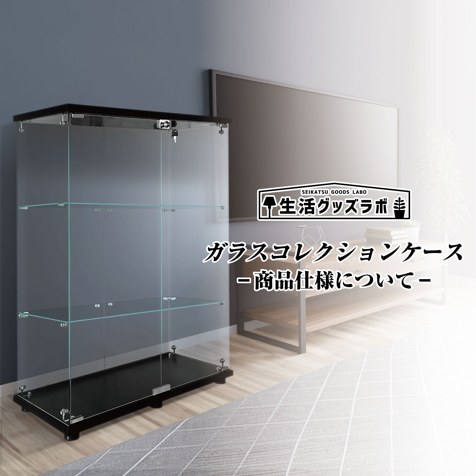 Amazon.co.jp: 生活グッズラボ ショーケース ガラスケース 背面ミラー