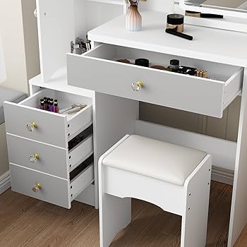 Amazon｜Timechee ドレッサー セット コンパクト ミラー 幅80×奥行40