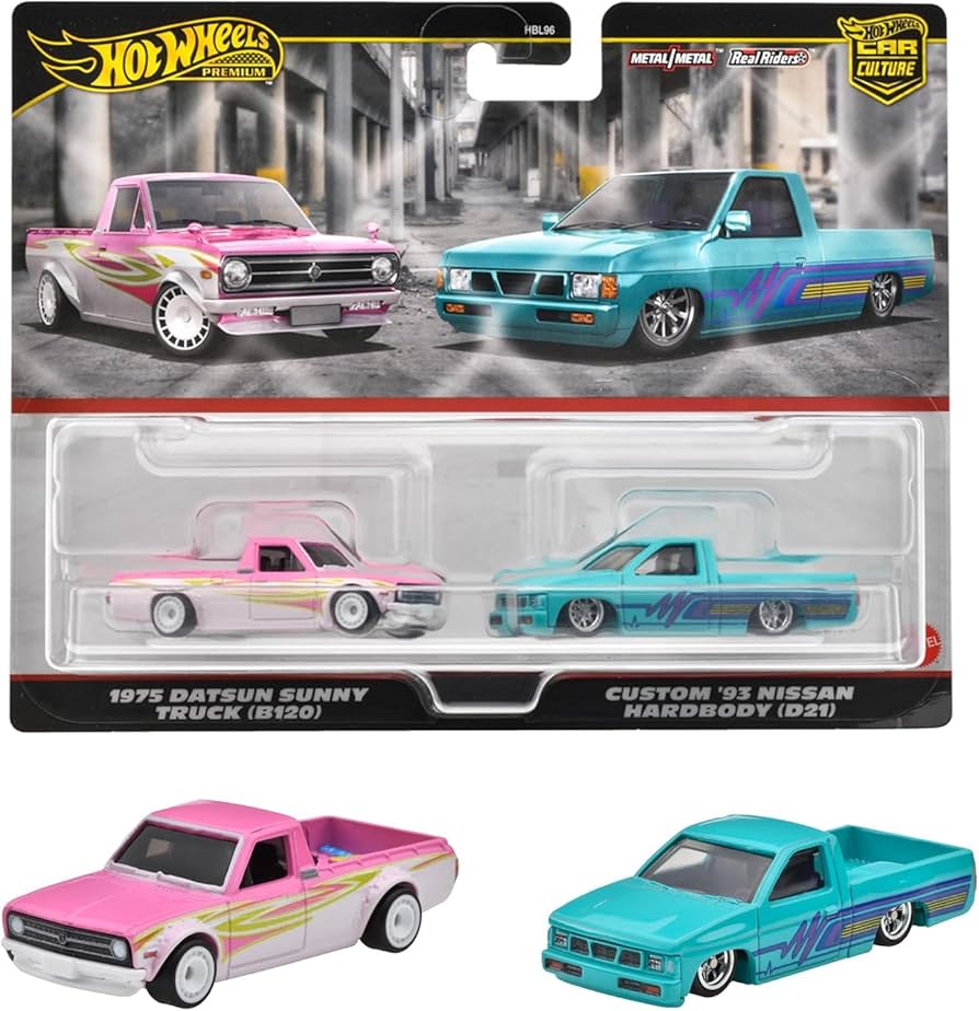 Amazon.com: Hot Wheels Premium 2 Pack 1975 Datsun Sunny Truck