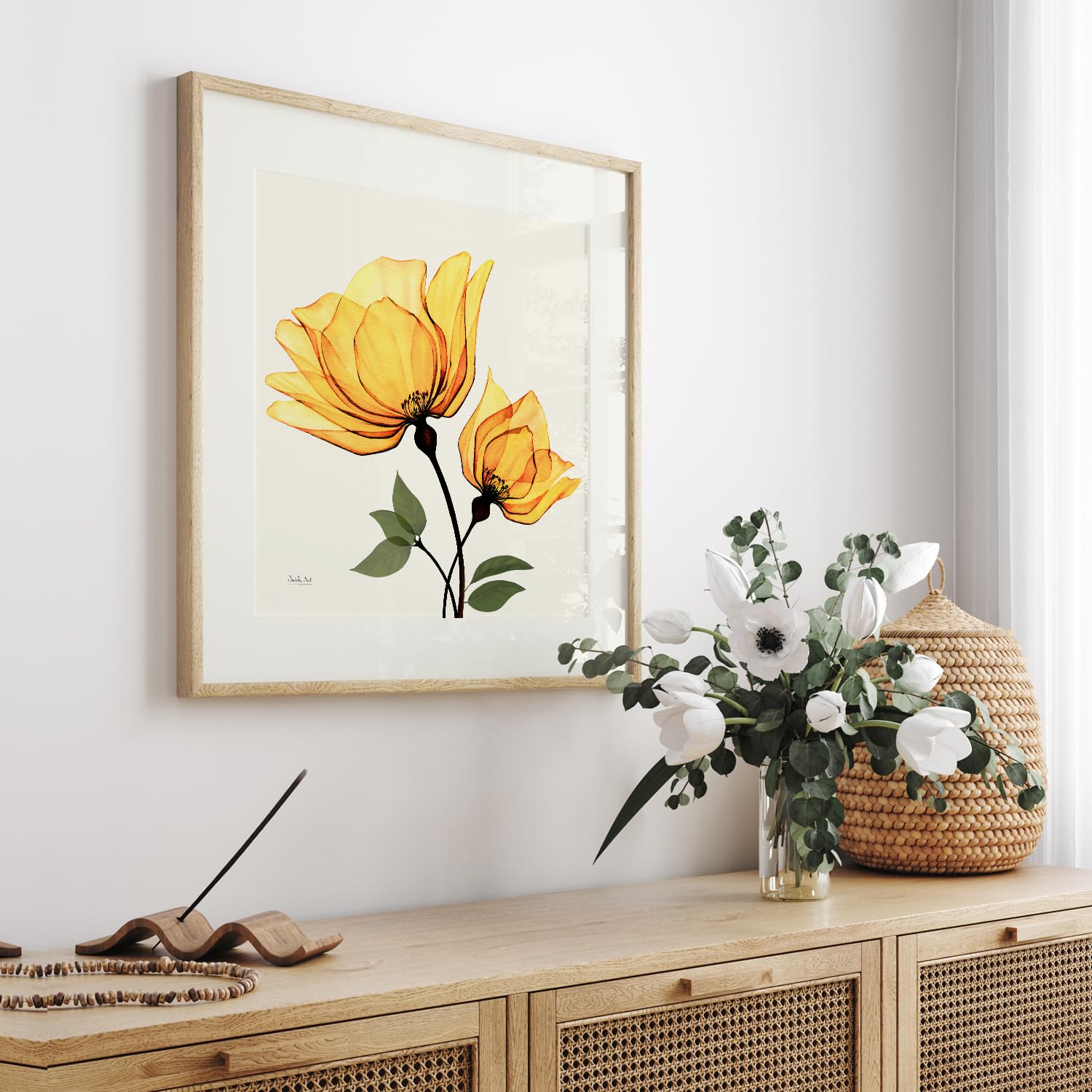 Amazon.co.jp: 絵画「オレンジ色の花」インテリア 絵 花 アートパネル