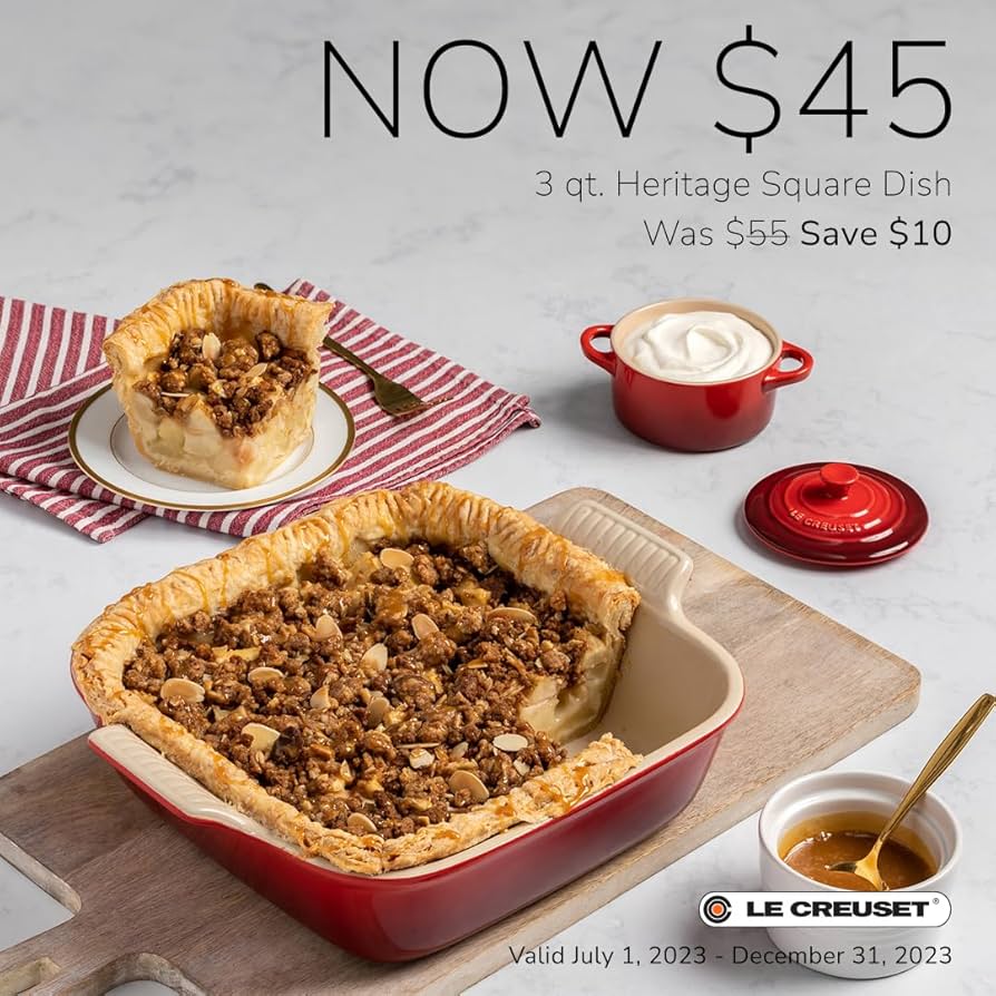 Amazon.com: Le Creuset Stoneware Heritage Square Dish, 3 qt. (9