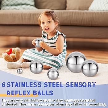 Amazon.co.jp: Shappy 6個 感覚反射ボール ステンレススチールミラー