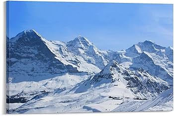 Amazon.co.jp: エベレスト冬雪山雪風景アート 風景有名な絵画 ポスター