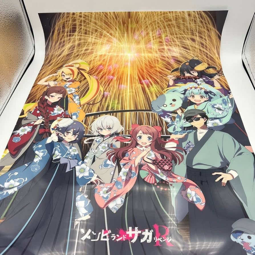 Amazon | ゾンビランドサガ 伊万里湾大花火 2022 A2 クリア ポスター