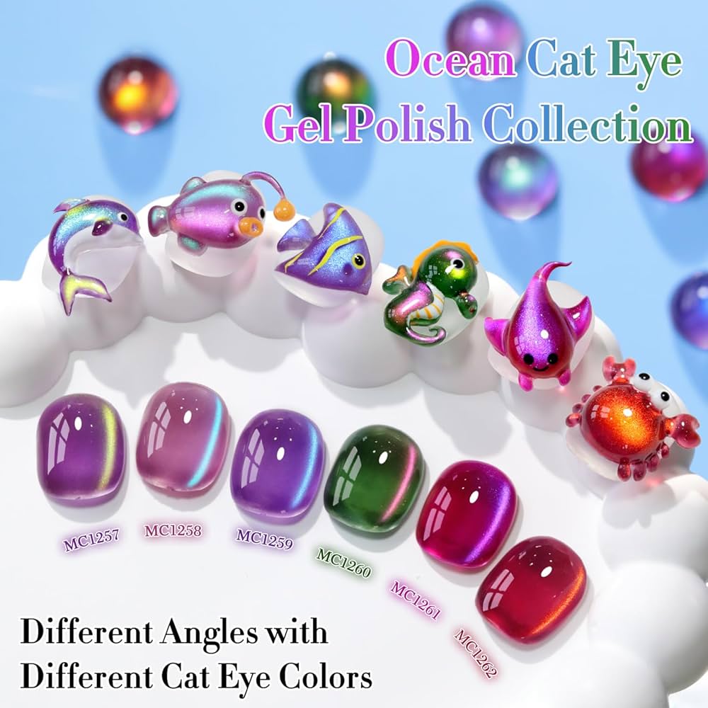 Amazon.com: Double Rhythm Cat Eye Gel Nail Polish Set of 6 Same
