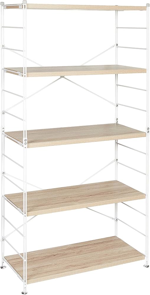 Amazon｜山善(YAMAZEN) オープンシェルフ アンティークアイボリー 5段